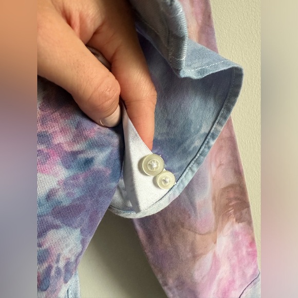 Everlane hand dyed button down shirt 40 inch bust tie dye - Picture 11 of 15